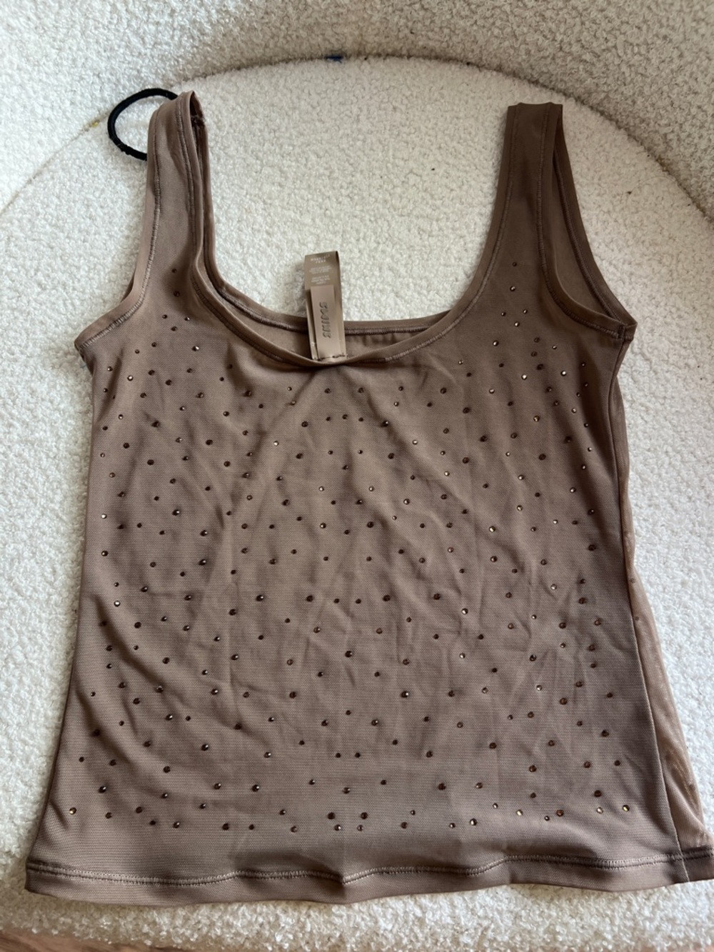 SKIMS Taupe Studded Scoop Tank Top